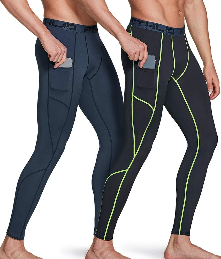 ATHLIO Men'S Compression Pants Running Tights Workout Leggings, Cool Dry Technical Sports Baselayer