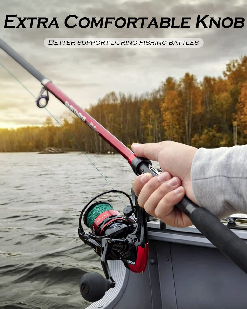 Ghosthorn Fishing Rod and Reel Combo, Telescopic Fishing Pole for Men Collapsible Portable Fishing Kit Compat Travel Fishing Pole with Carrier Bag Freshwater Saltwater Fishing Gifts for Dad 6Ft