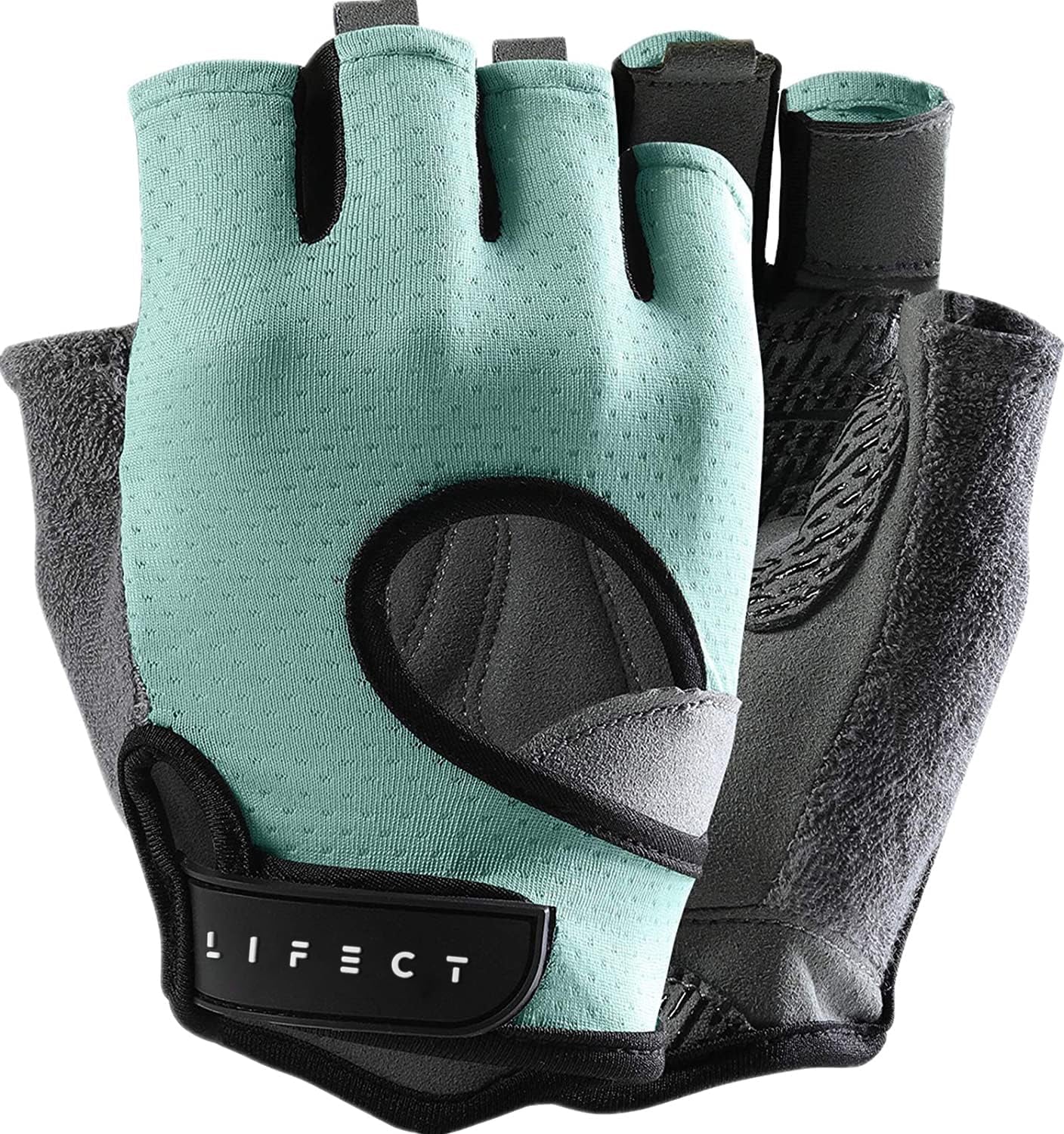 LIFECT Freedom Workout Gloves, Knuckle Weight Lifting Shorty Fingerless Gloves with Curved Open Back, for Powerlifting, Gym, Women and Men