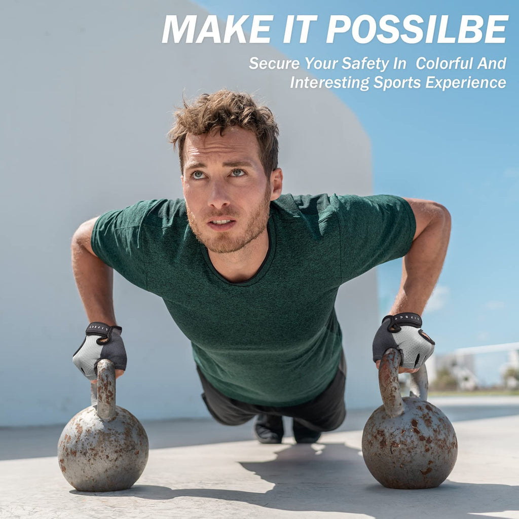 LIFECT Freedom Workout Gloves, Knuckle Weight Lifting Shorty Fingerless Gloves with Curved Open Back, for Powerlifting, Gym, Women and Men