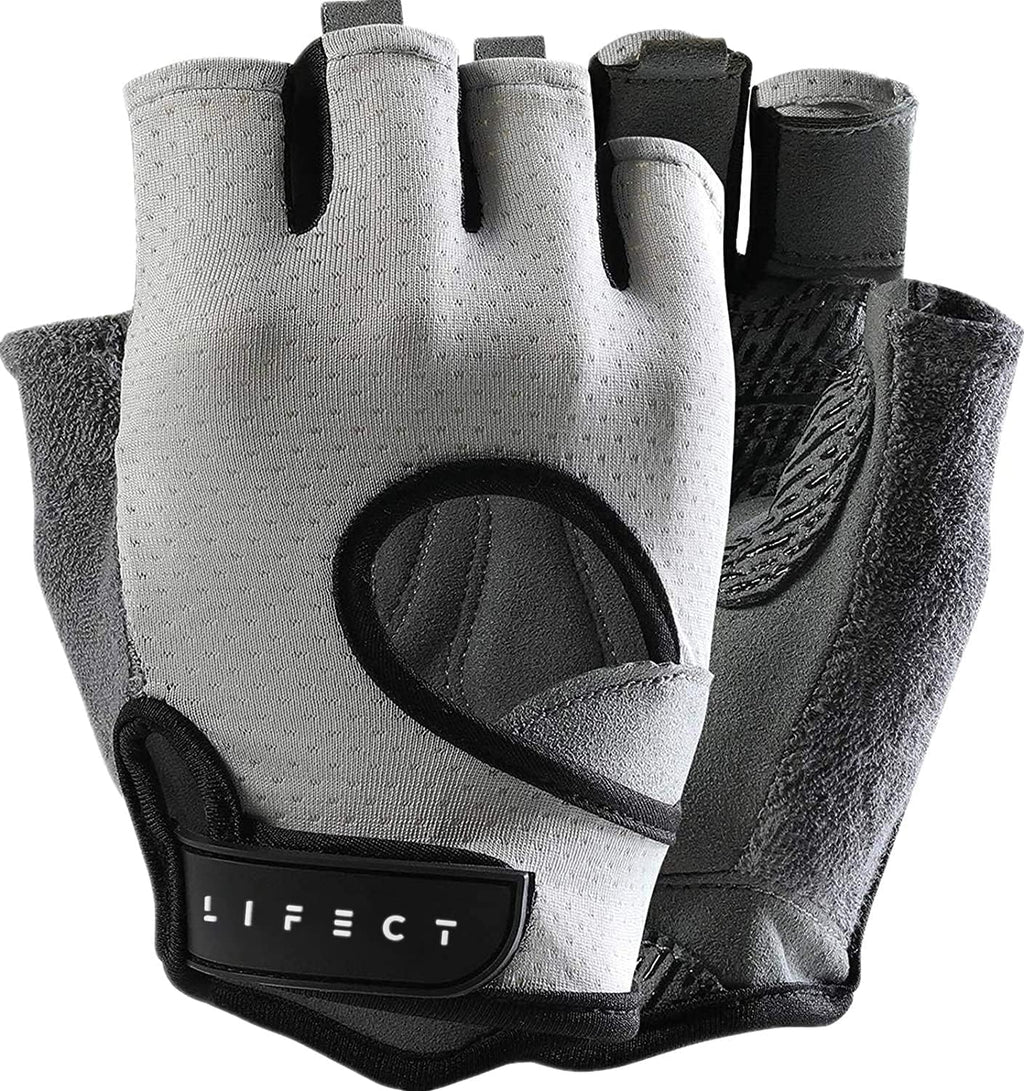 LIFECT Freedom Workout Gloves, Knuckle Weight Lifting Shorty Fingerless Gloves with Curved Open Back, for Powerlifting, Gym, Women and Men