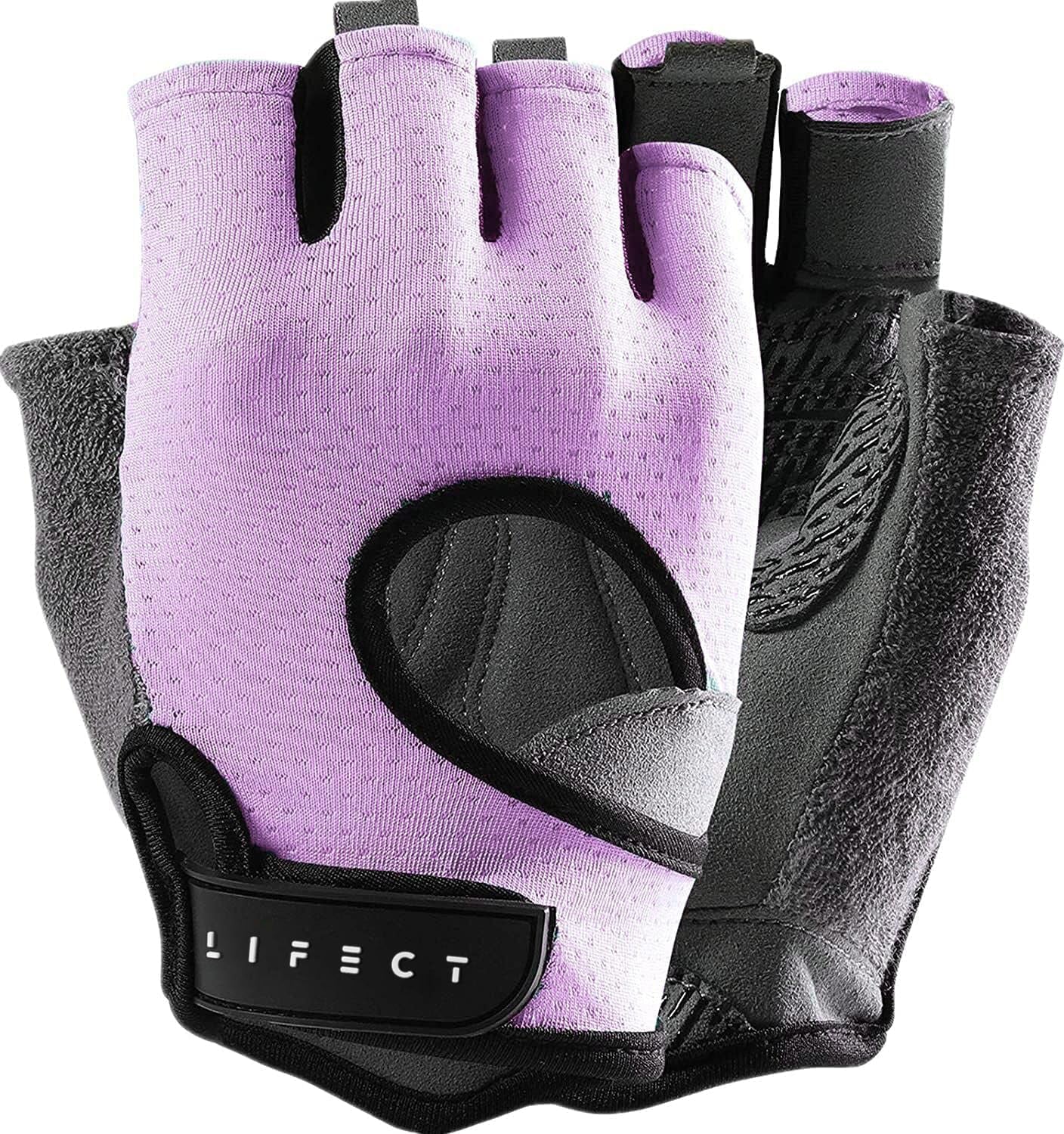 LIFECT Freedom Workout Gloves, Knuckle Weight Lifting Shorty Fingerless Gloves with Curved Open Back, for Powerlifting, Gym, Women and Men