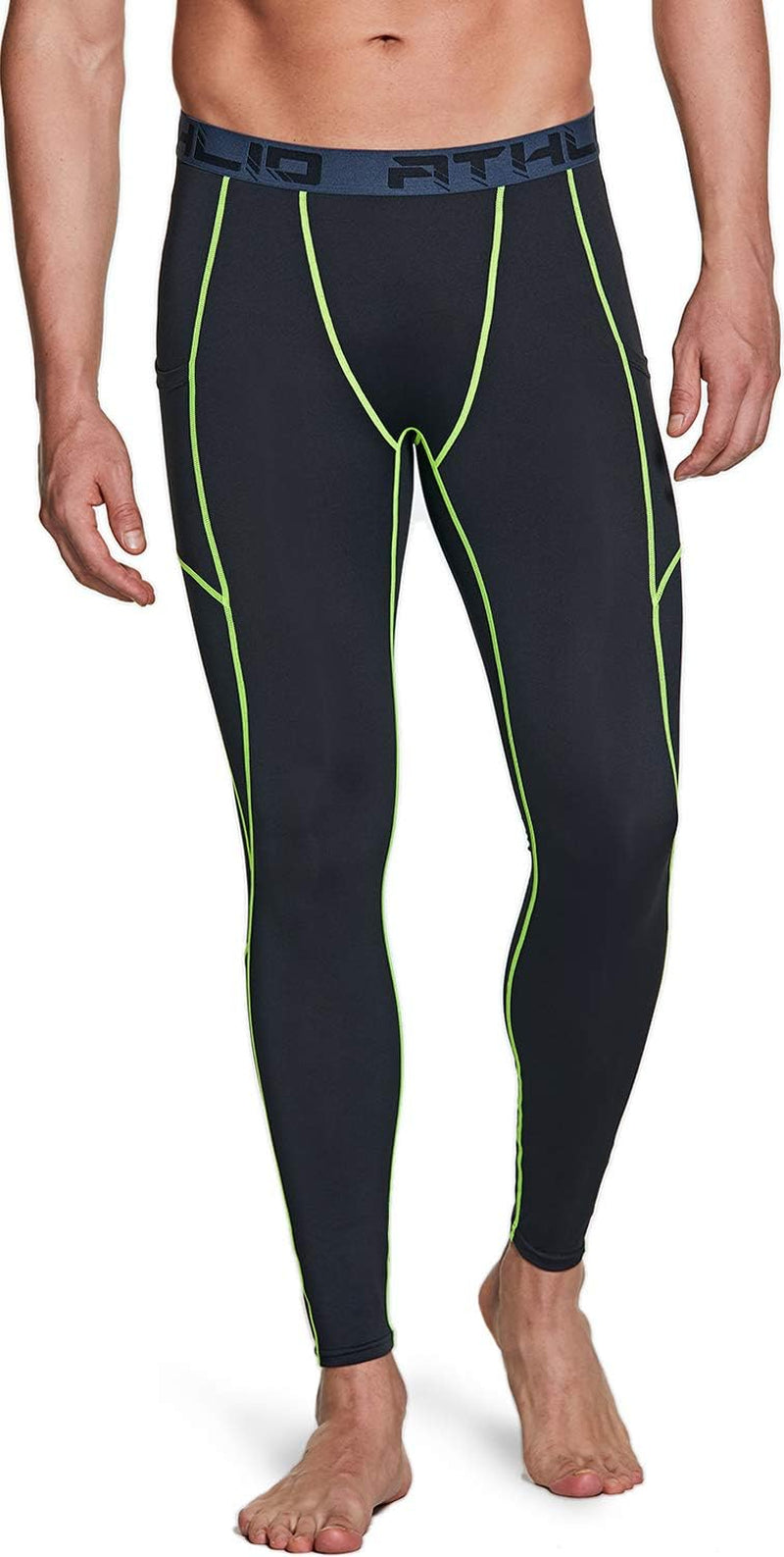 ATHLIO Men'S Compression Pants Running Tights Workout Leggings, Cool Dry Technical Sports Baselayer
